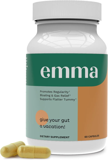 Emma Gut Health Gas and Bloating Relief, Constipation 60 Capsules - Clearance Sale by BalanceX