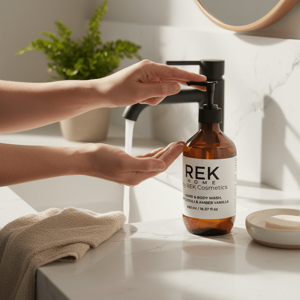 Patchouli &amp; Amber Vanilla Hand &amp; Body Wash by REK Cosmetics