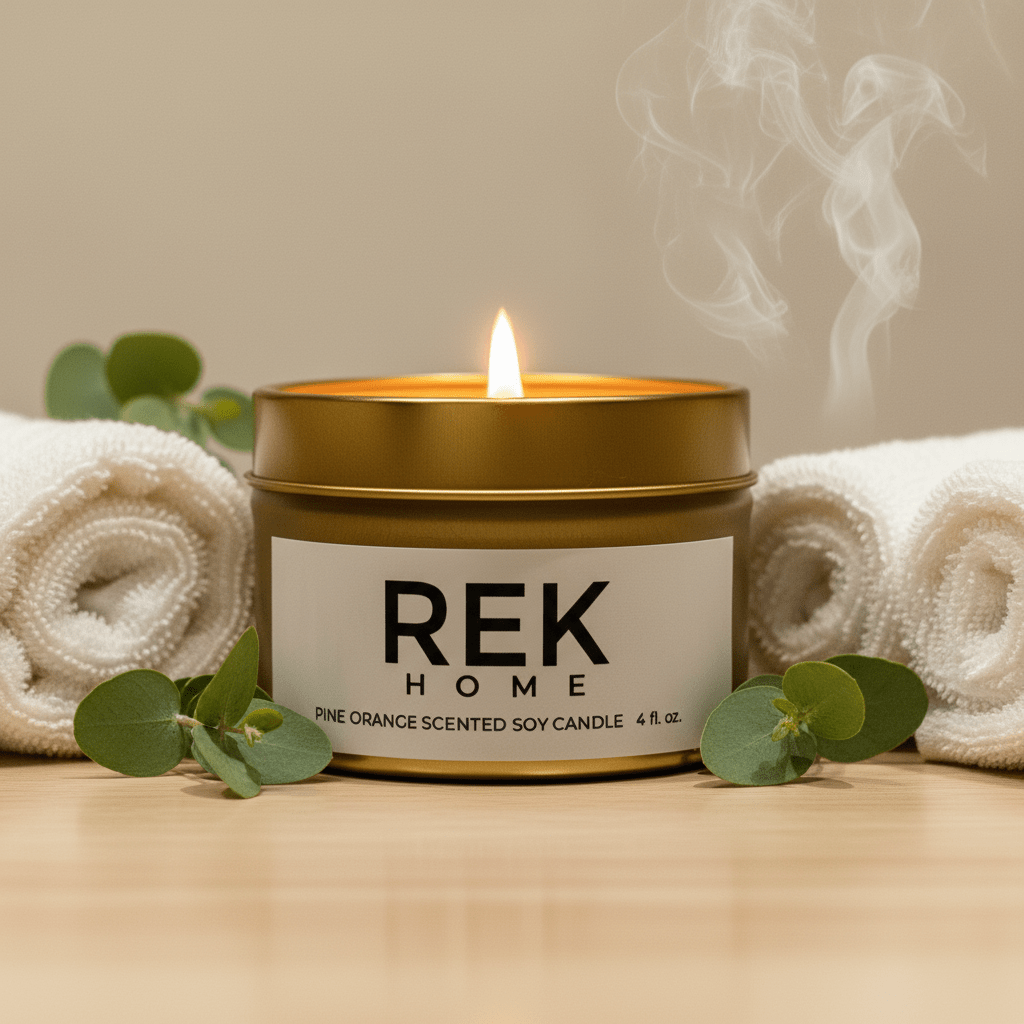 Pine Orange Soy Candle by REK Cosmetics