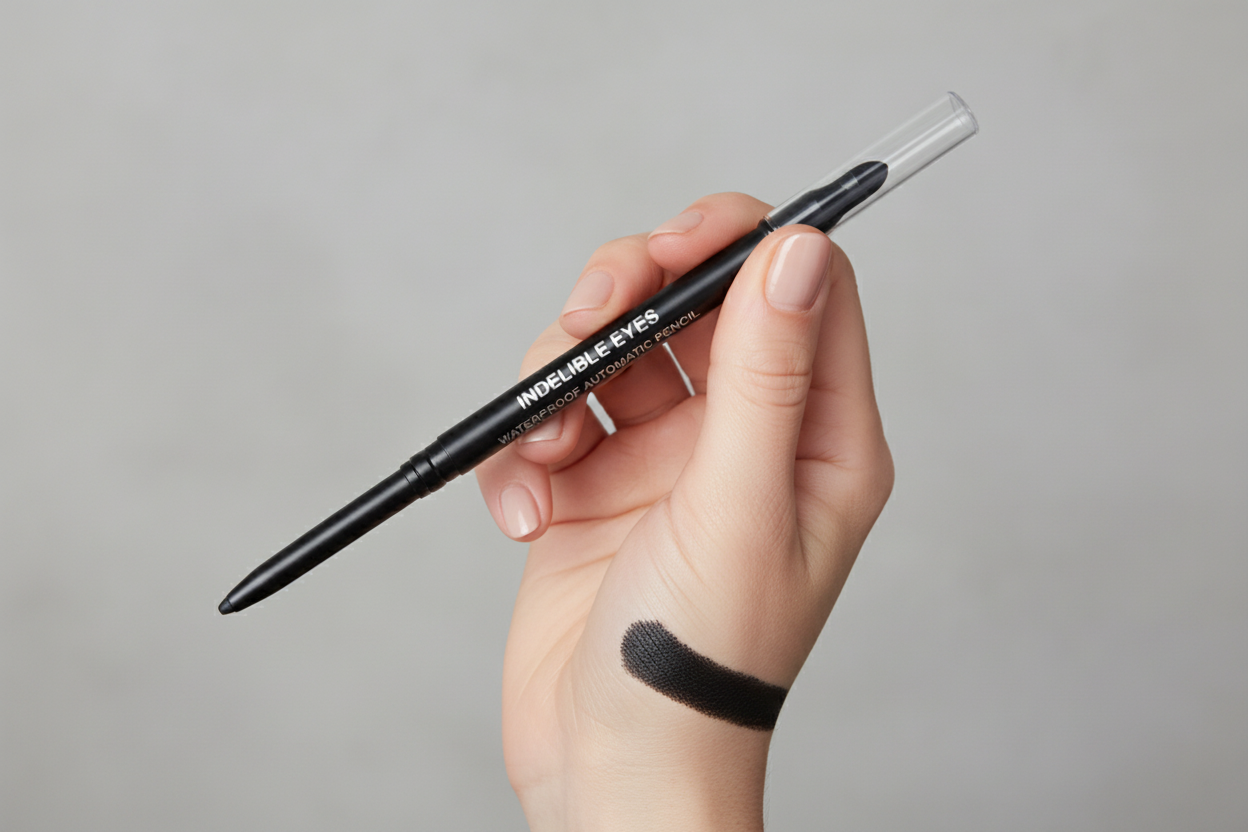 Pitch Black Indelible Eye Auto Eyeliner Pencil by REK Cosmetics