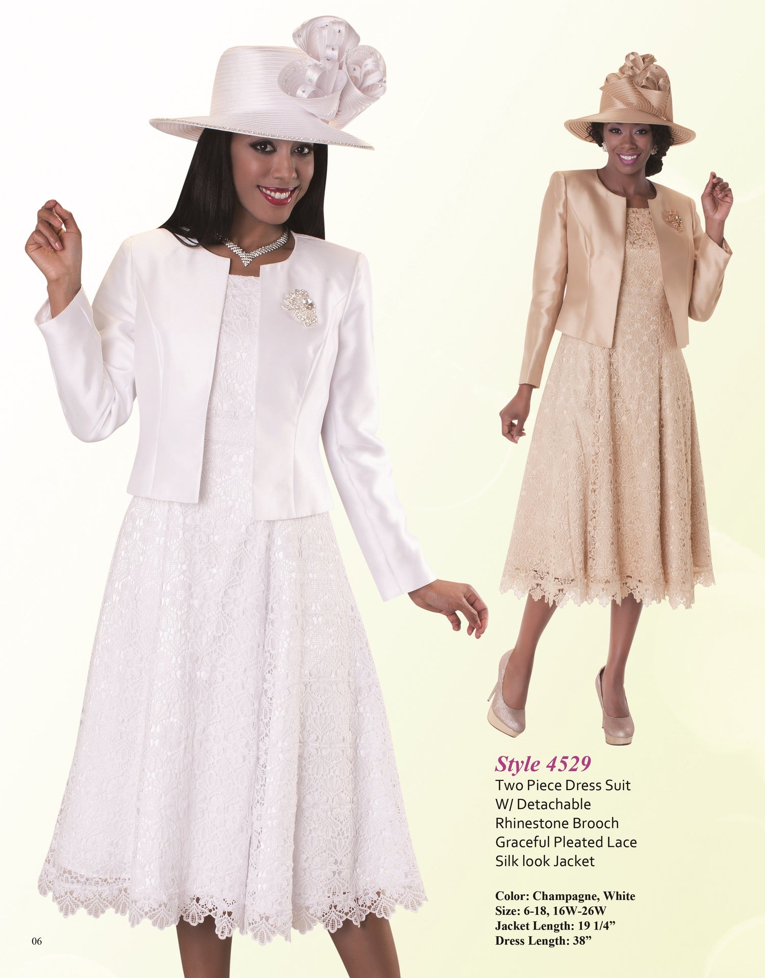 Plus Size Lace Church Dress with Satin Jacket -4529W by Tally Taylor