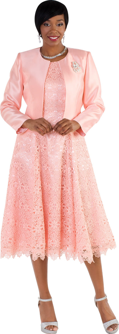 Plus Size Lace Church Dress with Satin Jacket -4529W by Tally Taylor