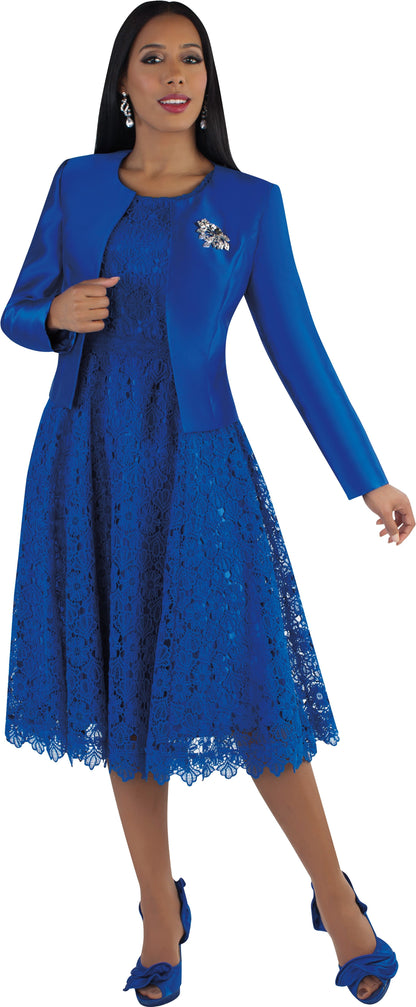 Plus Size Lace Church Dress with Satin Jacket -4529W by Tally Taylor