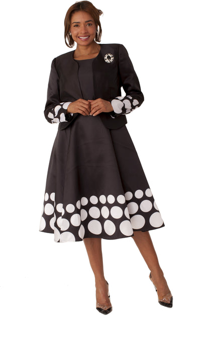 Plus Size Polka Dot Flare Dress Set with Jacket - 4817W by Tally Taylor