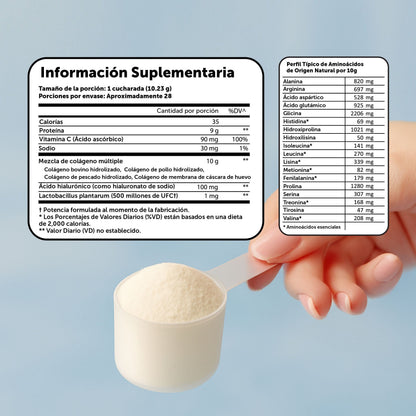 Colágeno Hidrolizado 5 en 1 con Ácido Hialurónico, Vitamina C y Probióticos by Vitamin Bounty