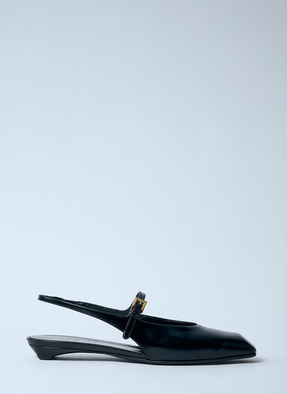 Prada Women Leather Slingback Ballerina Pumps by Luosophy
