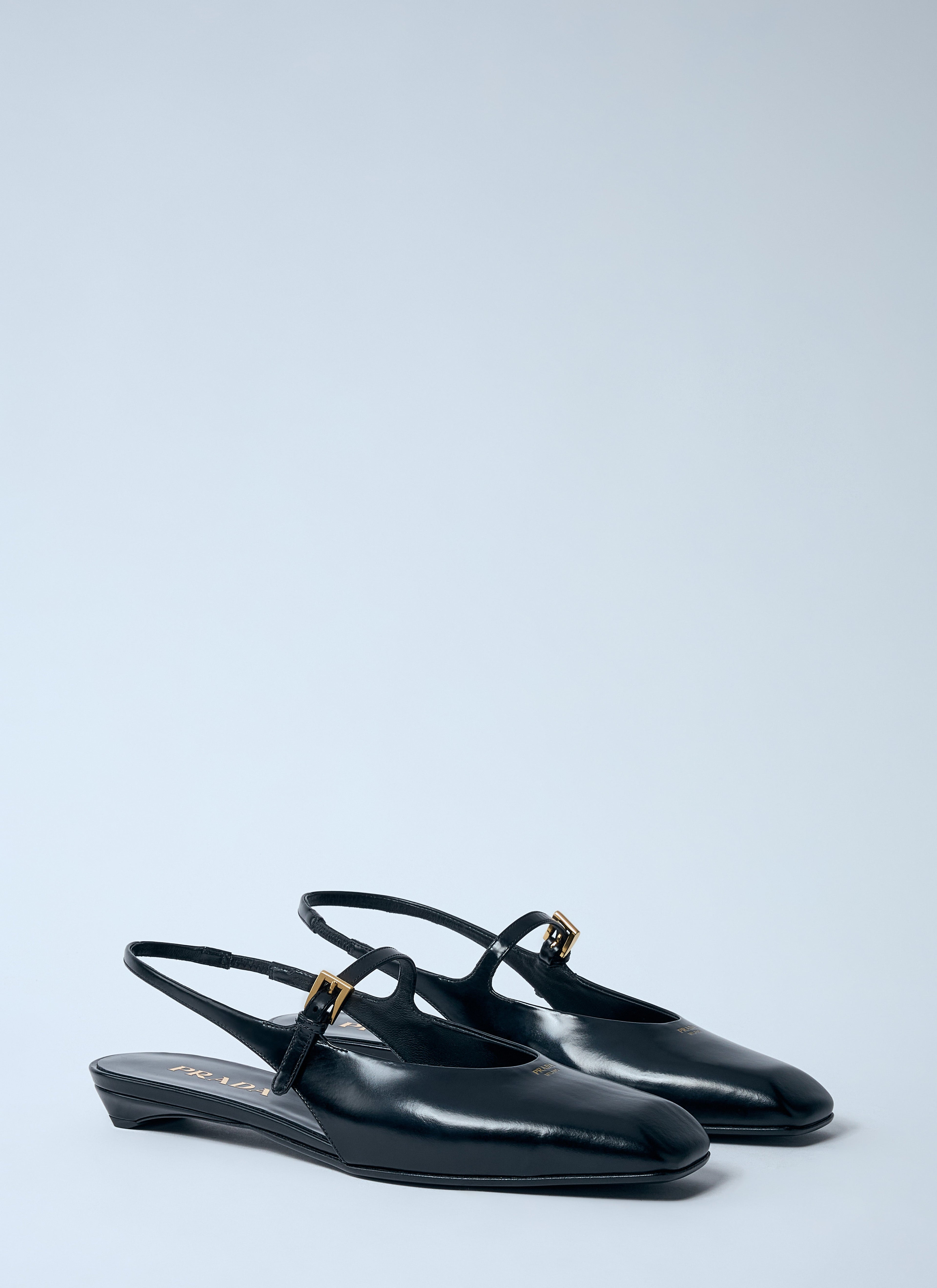 Prada Women Leather Slingback Ballerina Pumps by Luosophy