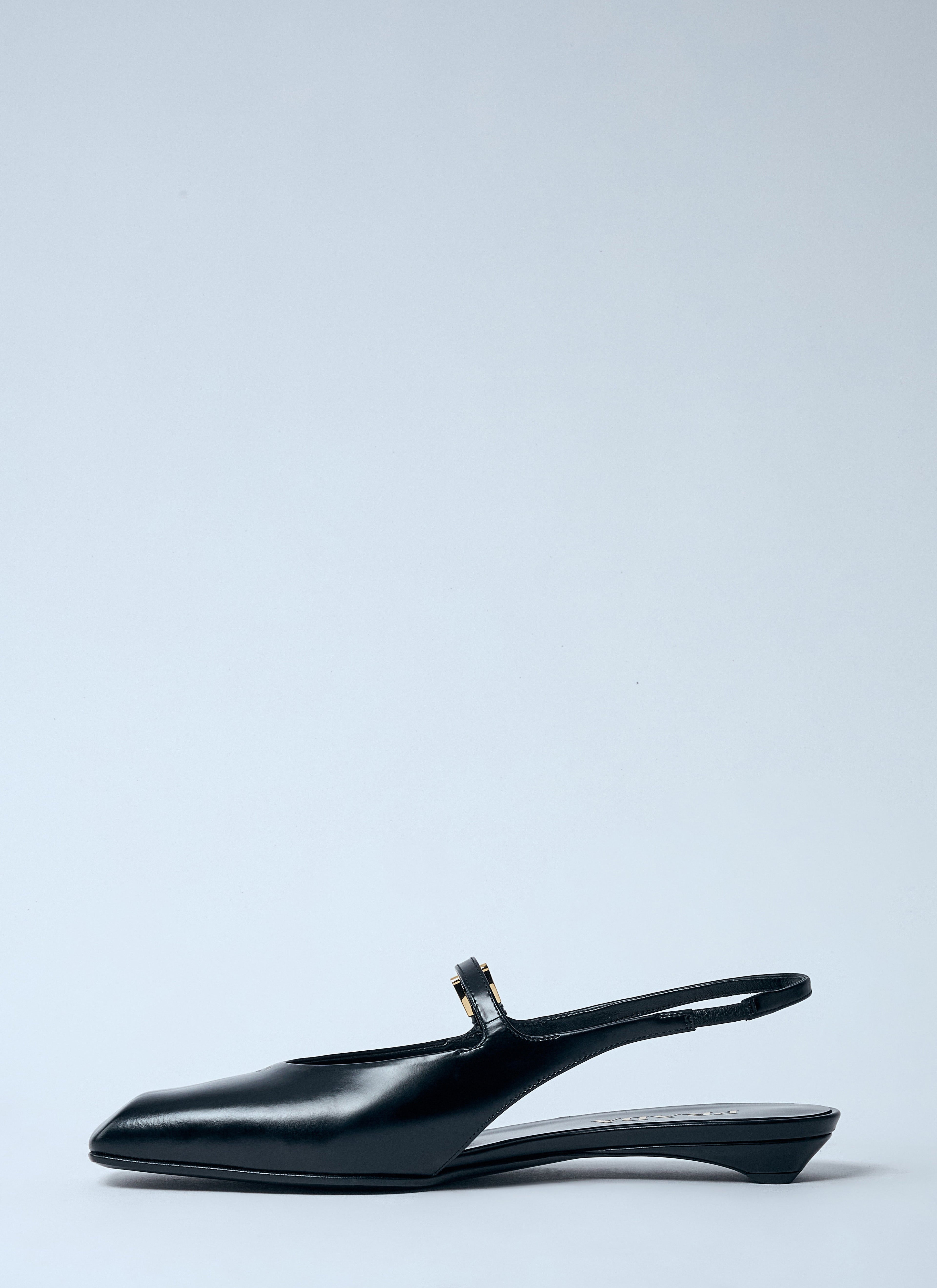 Prada Women Leather Slingback Ballerina Pumps by Luosophy