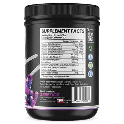 Pre-Workout Fruit Punch | Creatine, Nitric Oxide &amp; Amino Acids | ONE ZTRIKE by ZNETICS by Znetics