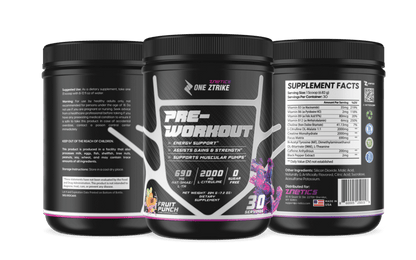 Pre-Workout Fruit Punch | Creatine, Nitric Oxide &amp; Amino Acids | ONE ZTRIKE by ZNETICS by Znetics