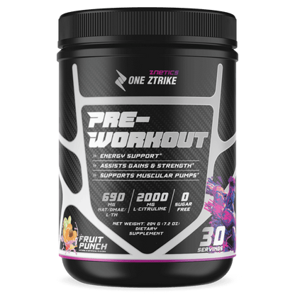 Pre-Workout Fruit Punch | Creatine, Nitric Oxide &amp; Amino Acids | ONE ZTRIKE by ZNETICS by Znetics