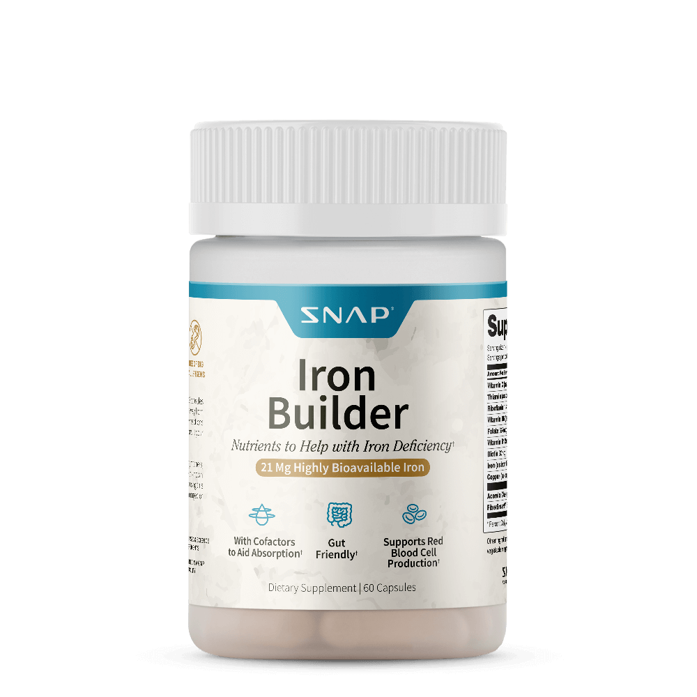 Iron Builder with Vitamins B &amp; C Absorption Boosters by Snap Supplements