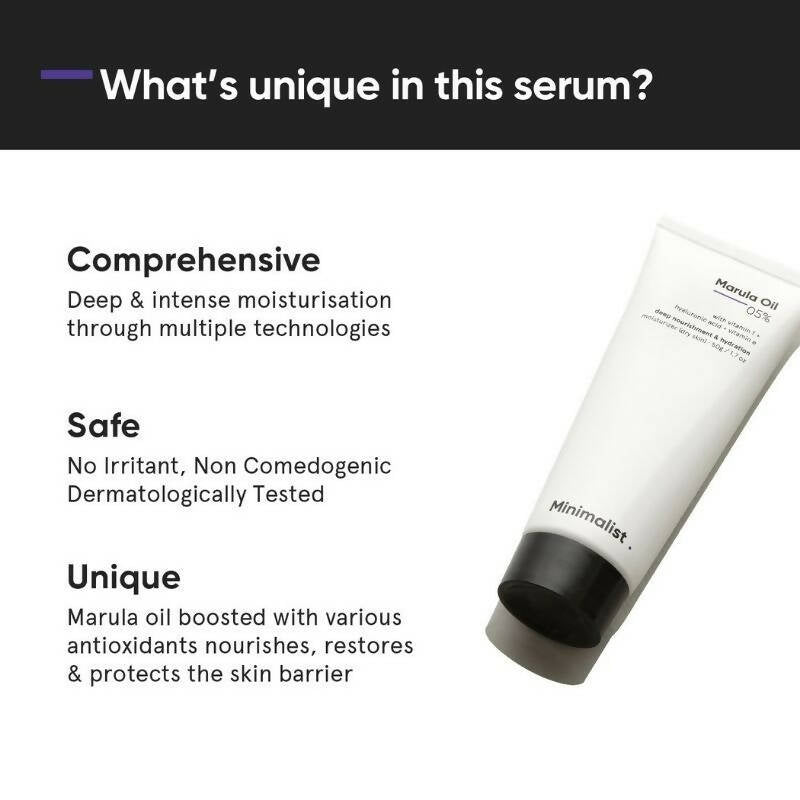 Minimalist 5% Marula Oil Moisturizer With Hyaluronic Acid &amp; Vitamin F &amp; E by Dista
