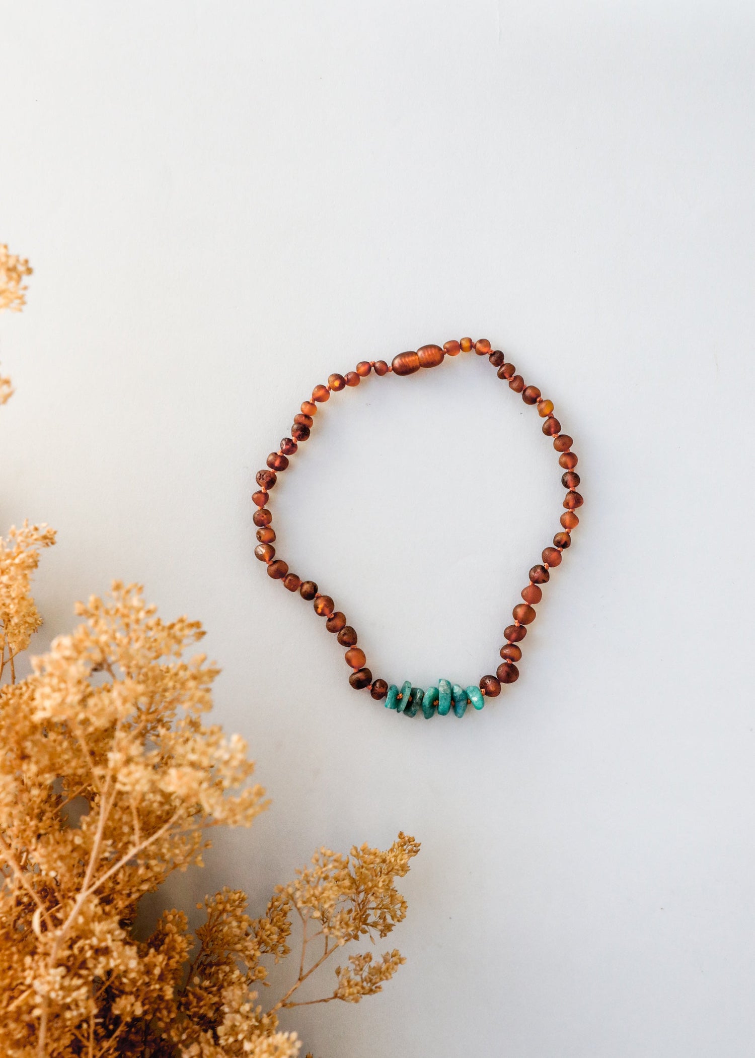 Raw Cognac Baltic Amber + Raw Amazonite || Necklace by CanyonLeaf
