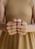 Raw Cognac Baltic Amber + 14K Gold Filled || Beaded Stretch Ring by CanyonLeaf