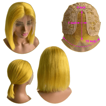 RIO Lace Front U-Part Human Hair Bob Wig, Straight
