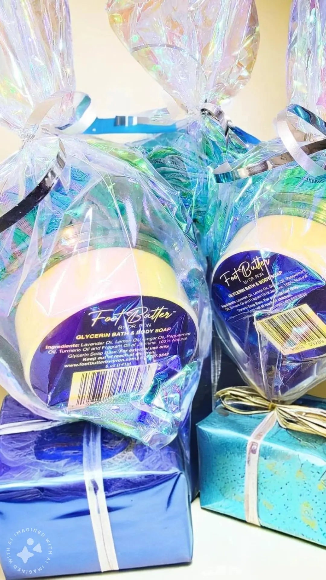 Lavender Bath Bundle – Moisturizing Glycerin Soaps &amp; Shower Loofah Set by Foot Butter by Dr Ron