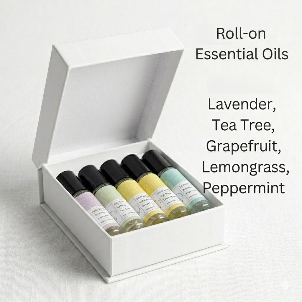 Essential Oils Roll-On with Crystals - set of 5 by Lizush