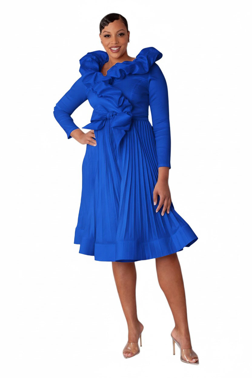Ruffled Pleated Dress - 9770 by Tally Taylor