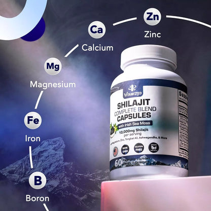 Shilajit Complete Blend - Energy and Endurance - Pure Shilajit Extract - 60 Capsules by The VITAMIZED Shop