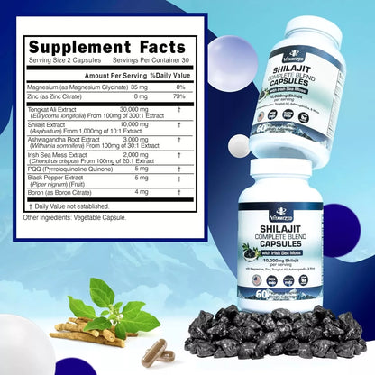 Shilajit Complete Blend - Energy and Endurance - Pure Shilajit Extract - 60 Capsules by The VITAMIZED Shop