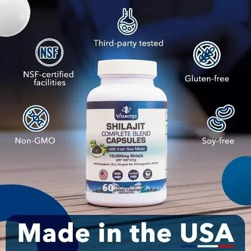 Shilajit Complete Blend - Energy and Endurance - Pure Shilajit Extract - 60 Capsules by The VITAMIZED Shop