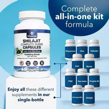 Shilajit Complete Blend - Energy and Endurance - Pure Shilajit Extract - 60 Capsules by The VITAMIZED Shop