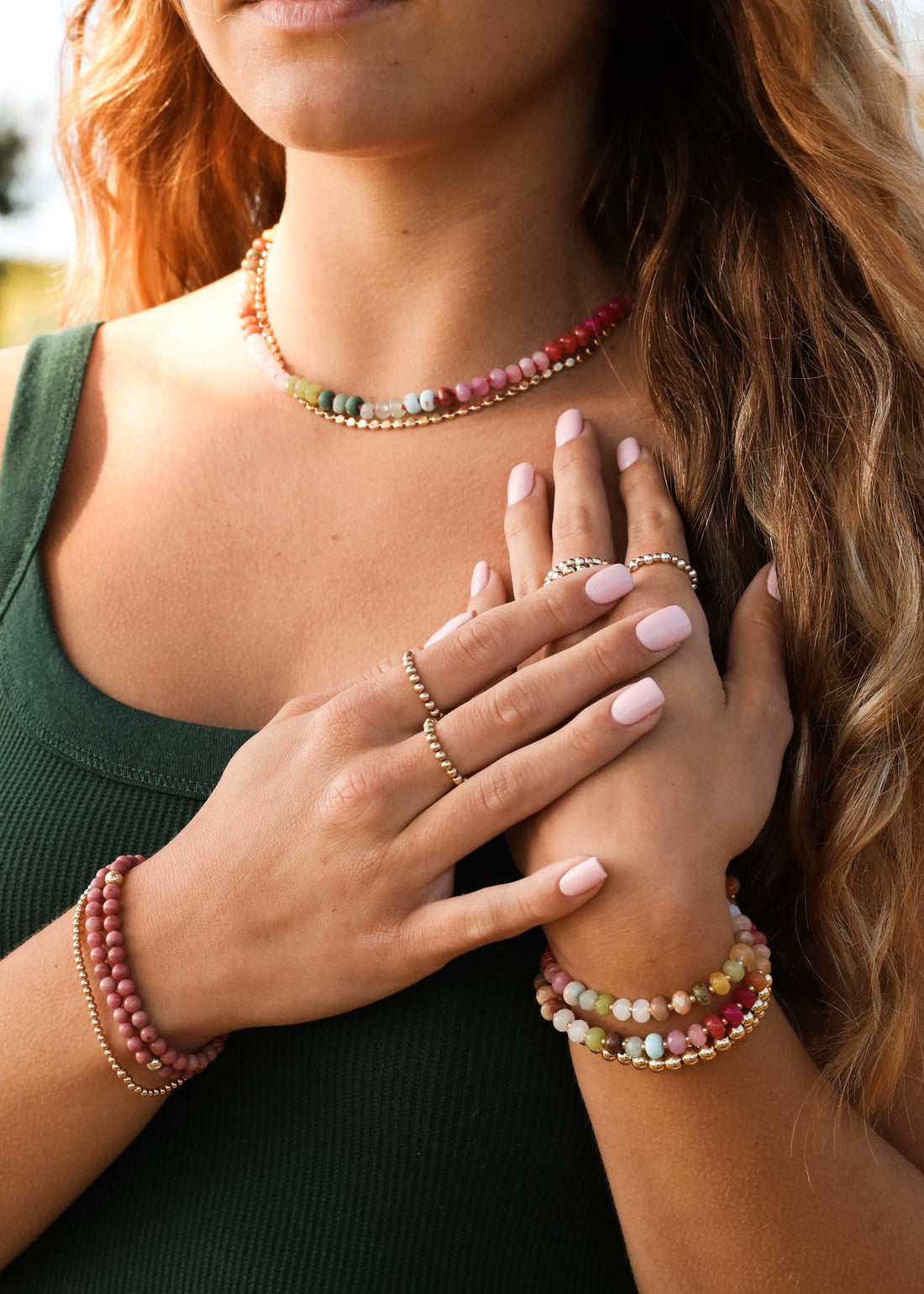 Natural Gemstone Necklace + 14k Gold Filled Toggle : Sandbar by CanyonLeaf