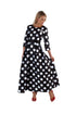 Satin Dress with Rhinestone Brooch -4497 by Tally Taylor