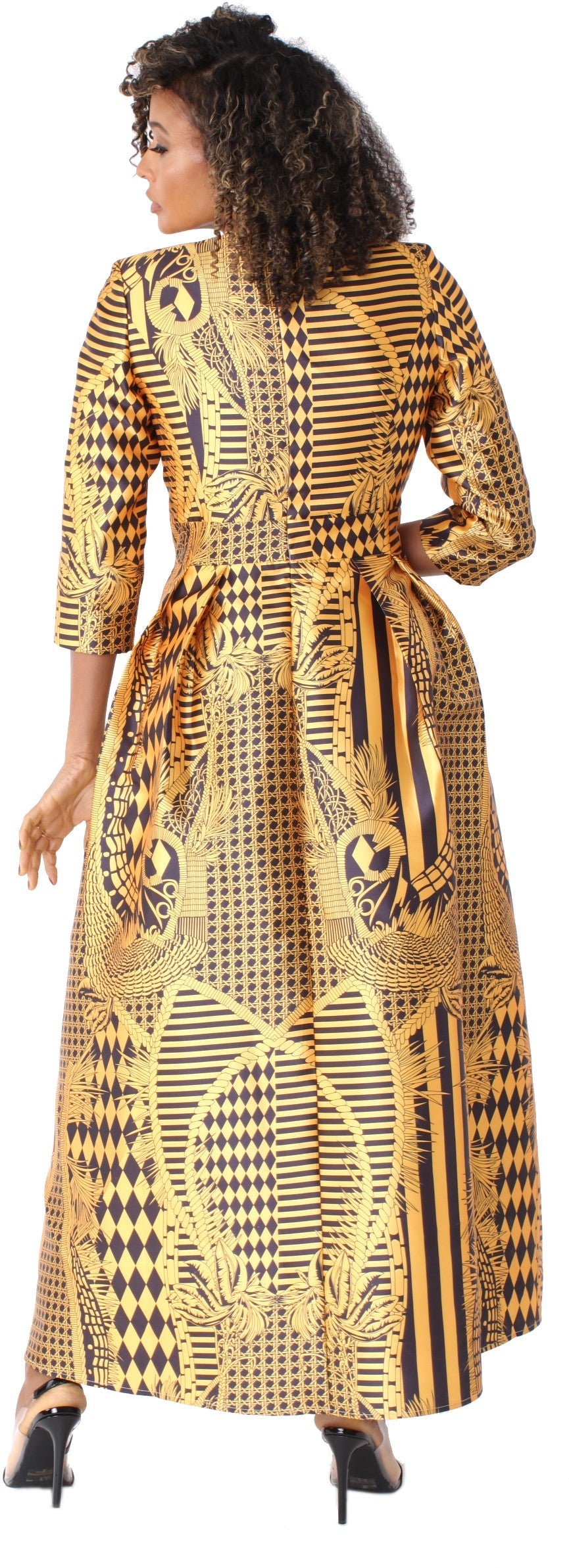 Satin Dress with Rhinestone Brooch -4497 by Tally Taylor