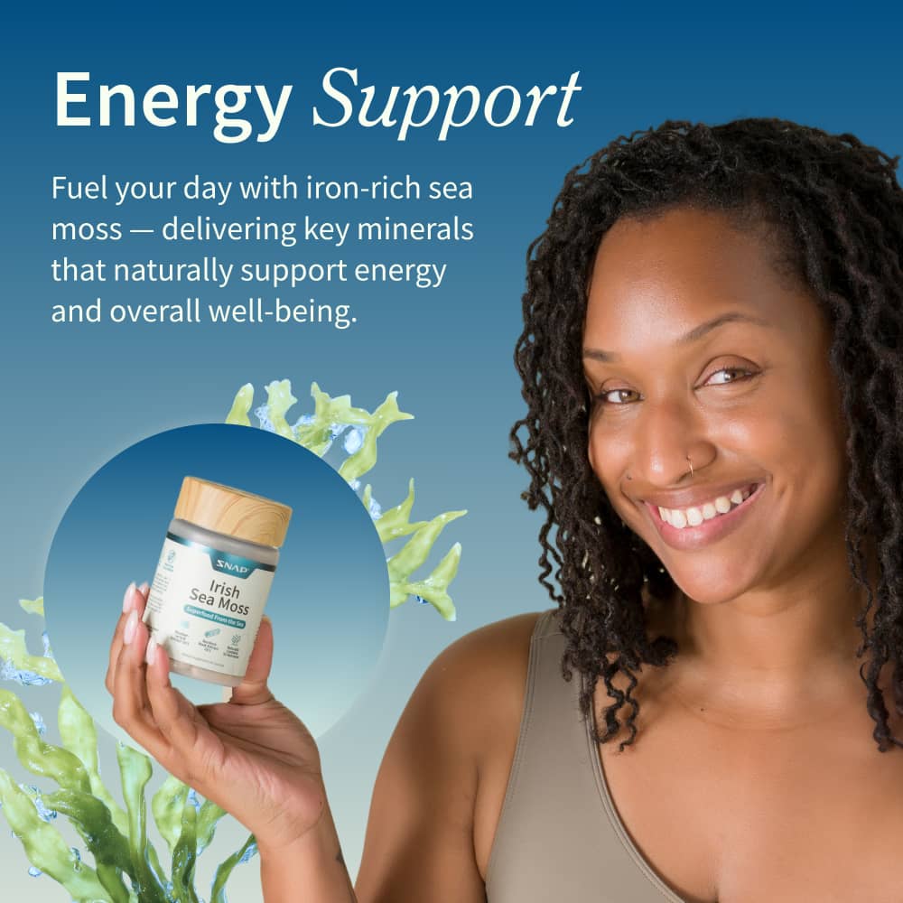 Irish Sea Moss with Iodine Energy Support - Buy 3, Get 2 FREE! by Snap Supplements