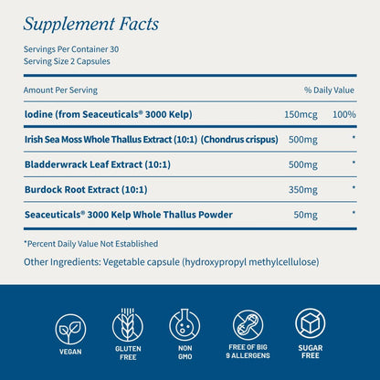 Irish Sea Moss with Iodine Energy Support by Snap Supplements