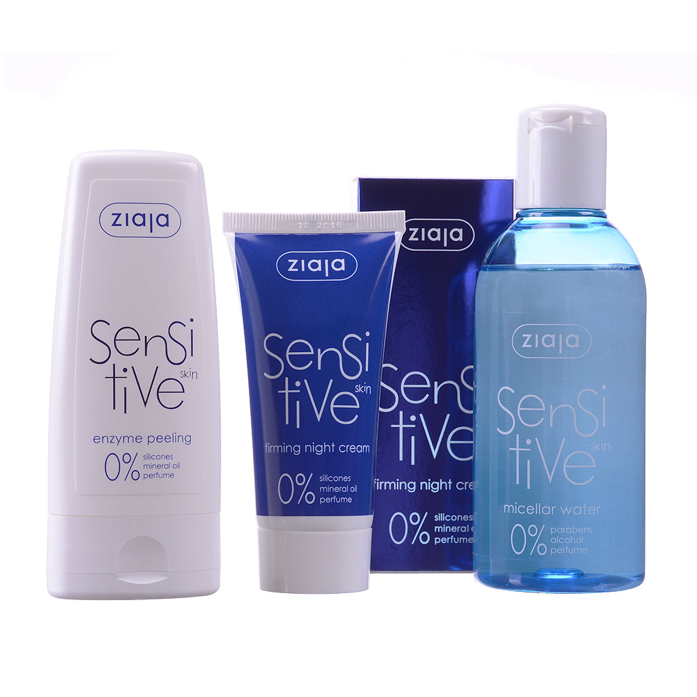 Sensitive Skin Bundle: Night Cream, Micellar Water, Enzyme Peeling by Ziaja® USA Webstore