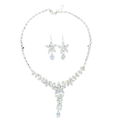 Estrella Crystal Floral Necklace &amp; Earrings Jewelry Set by Farmacias Savia