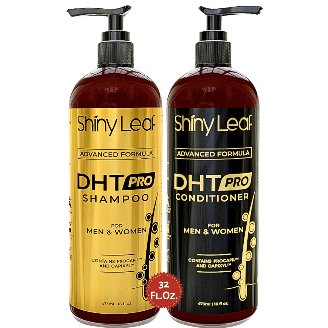 DHT Pro Shampoo and Conditioner with Procapil and Capixyl by Shiny Leaf