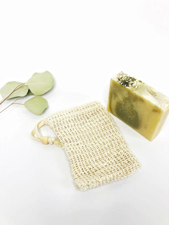 Natural Sisal Soap Saver and Exfoliating Pouch by Butter Me Up Organics