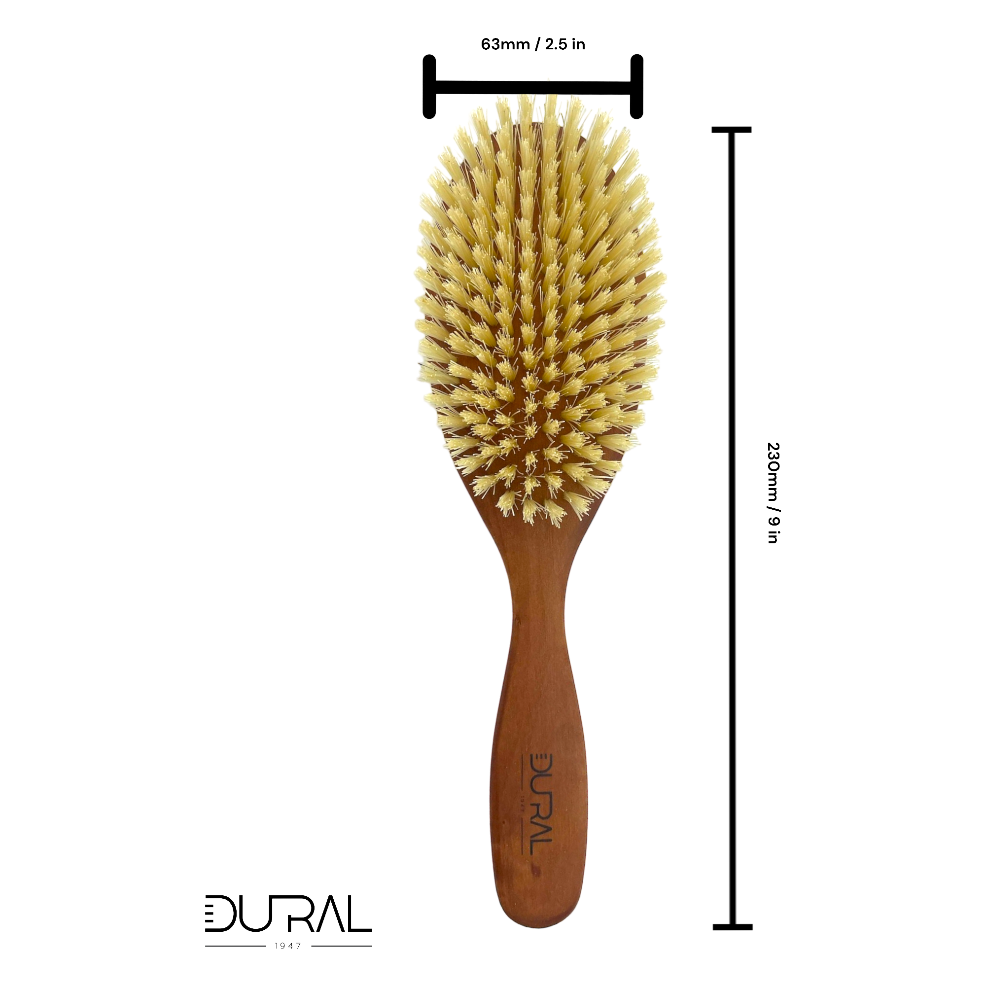 Dural Pear Wood hair brush with light natural bristles - 10 rows by Pasteur Pharmacy