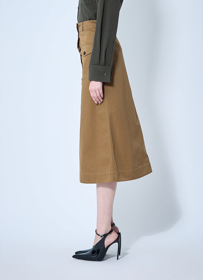Saint Laurent Women Cotton Serge Midi Skirt by Luosophy