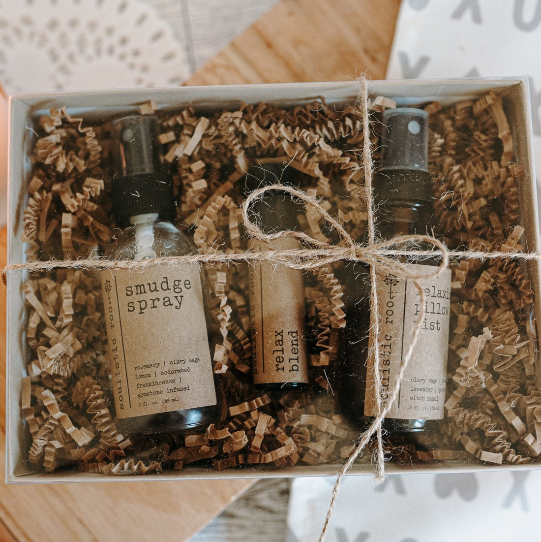 Gift Set- Smudge Spray, Pillow Spray &amp; Relax Roller by Soulistic Root