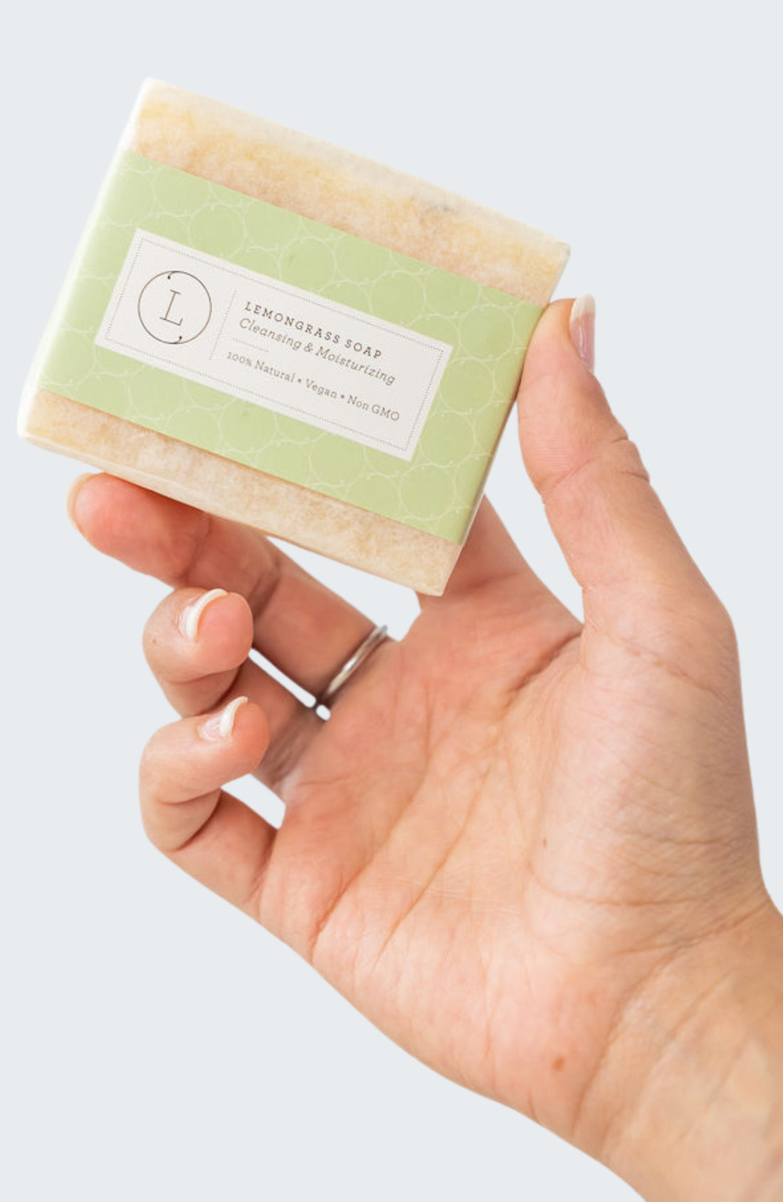 2 x Lemongrass Natural Soap Bar, Handmade Body Soap Gift by Lizush