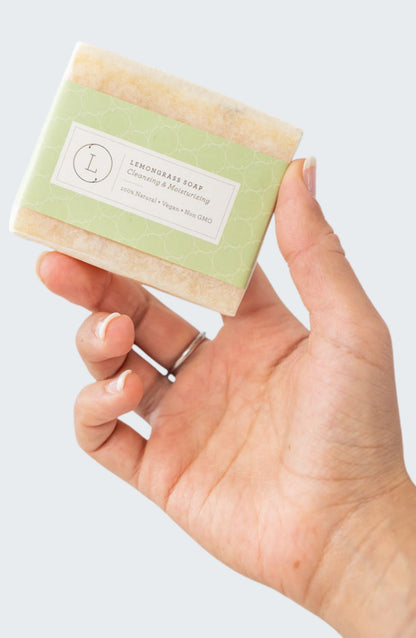 2 x Lemongrass Natural Soap Bar, Handmade Body Soap Gift by Lizush