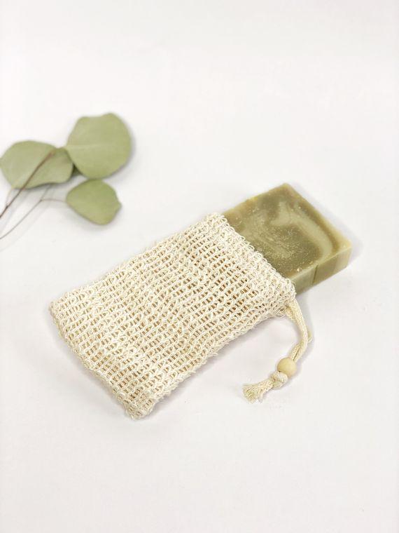 Natural Sisal Soap Saver and Exfoliating Pouch by Butter Me Up Organics