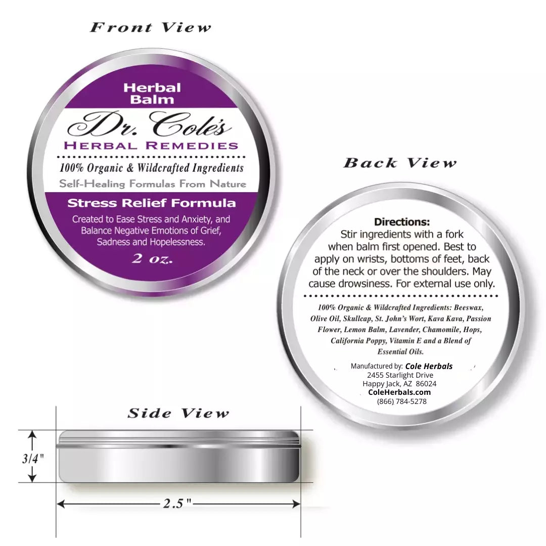 29 - Dr. Cole’s Organic Stress Relief Herbal Balm by COLEHERBALS LLC