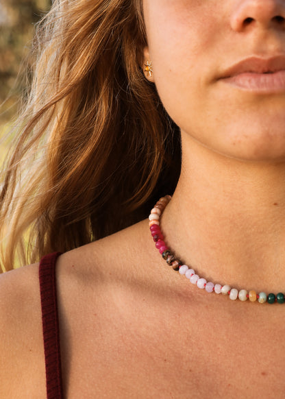Natural Gemstone Necklace + 14k Gold Filled Toggle : Sedona by CanyonLeaf
