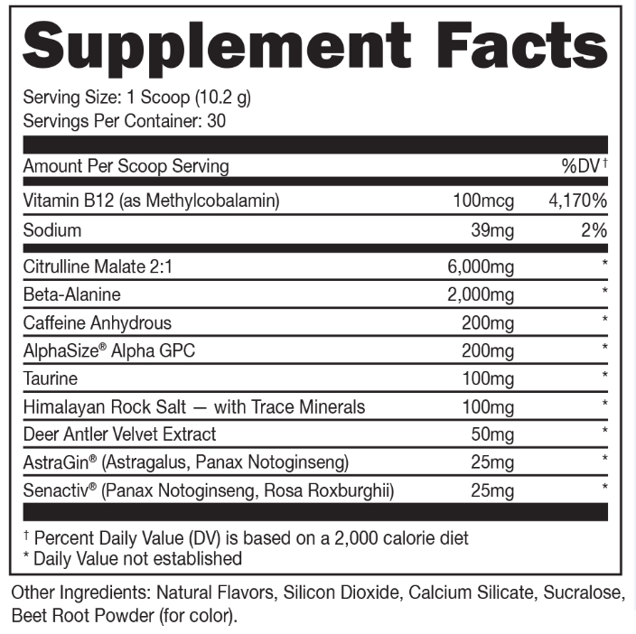 Bucked Up Pre-Workout - Energy, Performance &amp; Focus - 30 Servings by Comito Wellness