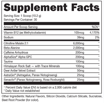 Bucked Up Pre-Workout - Energy, Performance &amp; Focus - 30 Servings by Comito Wellness