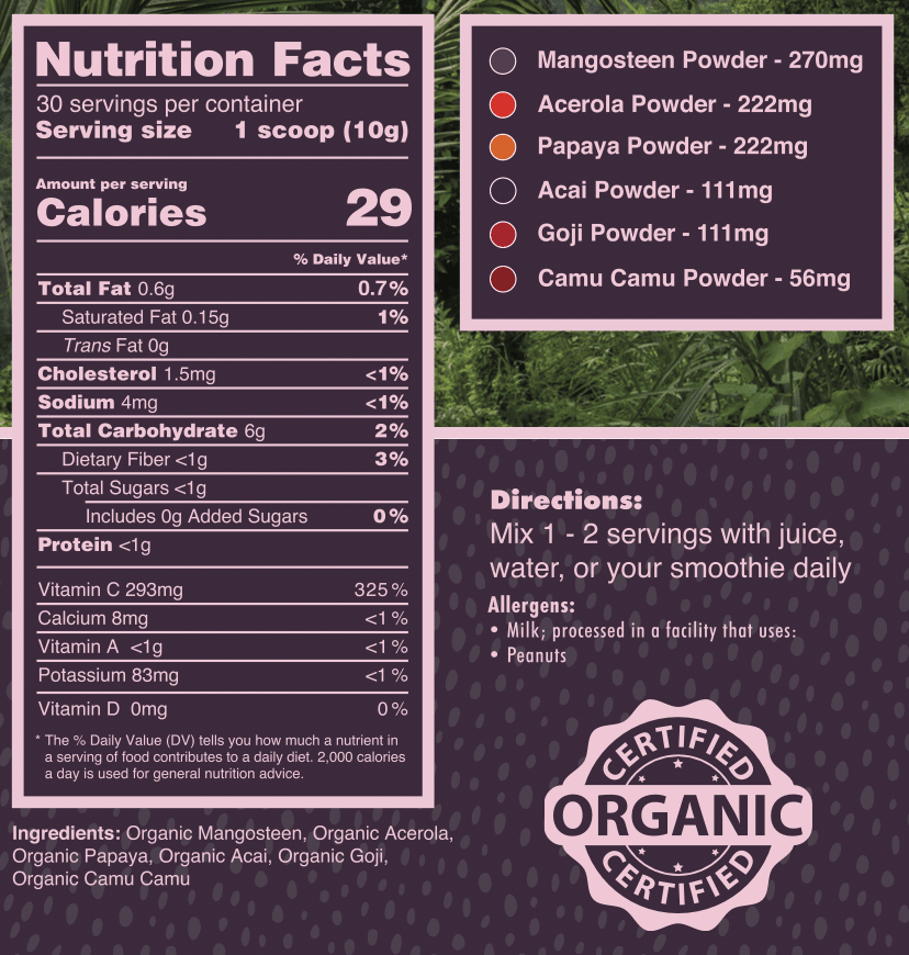 Organic Tropics &amp; Raw Greens Micronutrient Powders by Pure Choice Farms