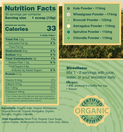 Sweet Organic Powdered Superfood Greens by Pure Choice Farms