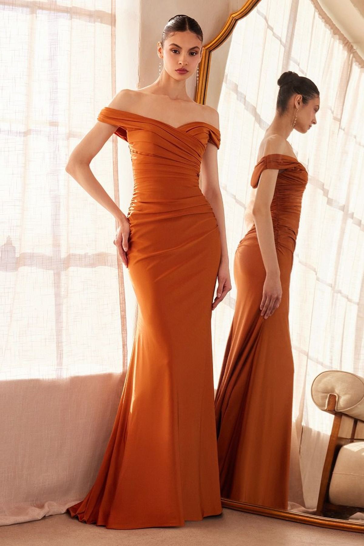 Ladivine Amoris T402 Dress Off the Shoulder Fitted Gown by DiscountDressShop