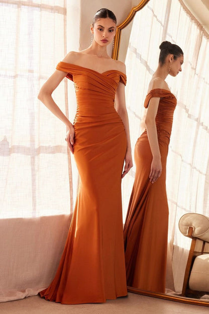 Ladivine Amoris T402 Dress Off the Shoulder Fitted Gown by DiscountDressShop